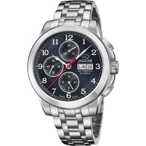 Jaguar Automatik Chronograph Day Date Silbrig / Blau 45mm