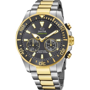 Jaguar Connected Men Diver Chronograph Hybridwatch Bicolor / Grau