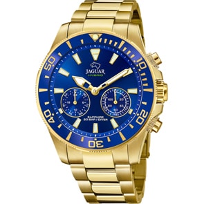 Jaguar Connected Men Diver Chronograph Hybridwatch Goldig / Blau