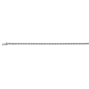 Bracelet chaîne royale classique or gris 750/18 ct massif 2.5mm - 19cm