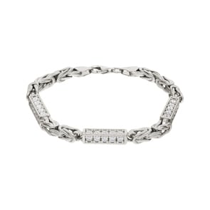 Königsarmband modern 925 Silber mit Zirkonia 6.0mm