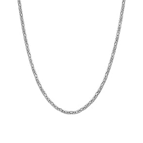 Classic Byzantine Chain Solid 750/18 K White Gold 2.5mm