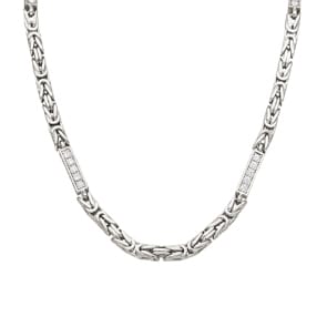 Königskette modern 925 Silber mit Zirkonia 6.0mm