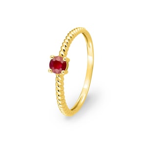 Kordelring 750/18 K Gelbgold mit Rubin