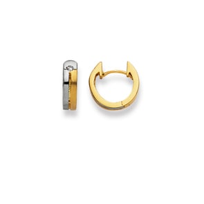 Kreolen 750/18 K Bicolor Ø 12mm mit Zirkonia