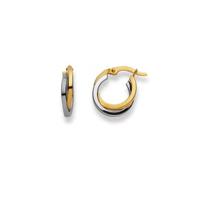 Créoles or bicolore 750/18 ct Ø 13mm