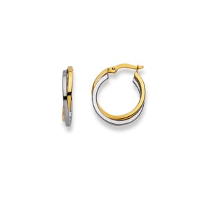 Créoles or bicolore 750/18 ct Ø 18mm