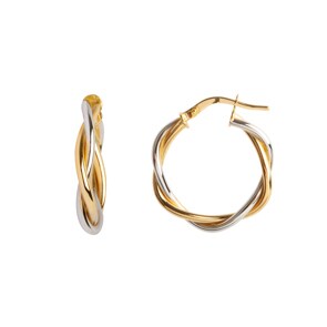 Créoles or bicolore 750/18 ct Ø 22mm