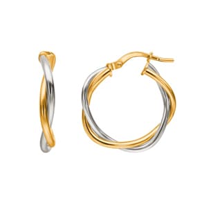 Créoles or bicolore 750/18 ct Ø 22mm