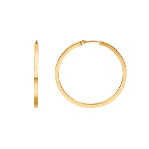 Créoles or jaune 750/18 ct 2 x 2mm Ø 22mm