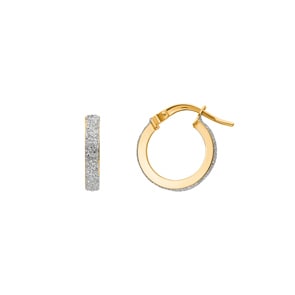 Créoles or jaune 750/18 ct diamantée 3 x 1.5mm Ø 10mm