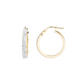 Kreolen 750/18 K Gelbgold diamantiert 3 x 1.5mm Ø 15mm