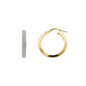 Kreolen 750/18 K Gelbgold diamantiert 3 x 1.5mm Ø 15mm