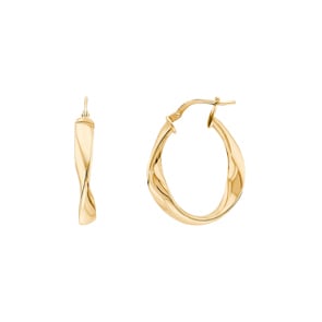 Kreolen 750/18 K Gelbgold Fantasie 20 x 23mm