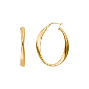 Kreolen 750/18 K Gelbgold Fantasie 26 x 33mm