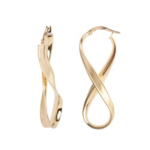 Kreolen 750/18 K Gelbgold Fantasie sandgestrahlt