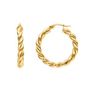 Kreolen 750/18 K Gelbgold gekordelt Ø 28mm