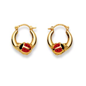 Créoles or jaune 750/18 ct, Coccinelle