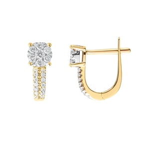 Créoles or jaune 750/18 ct avec diamants 0.41 ct H/si