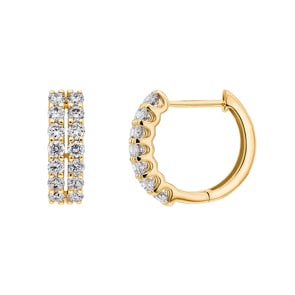 Kreolen 750/18 K Gelbgold mit Diamanten 0.75 ct H/si