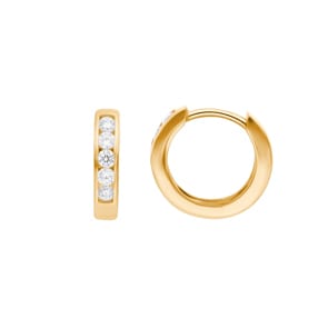 Kreolen 750/18 K Gelbgold Ø 12mm mit Zirkonia