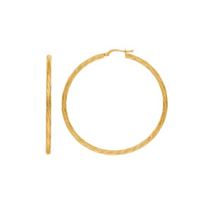 Kreolen 750/18 K Gelbgold pikiert 2.5mm Ø 30mm
