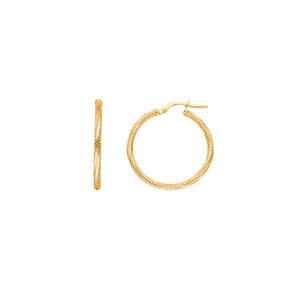 Kreolen 750/18 K Gelbgold pikiert 2mm Ø 10mm