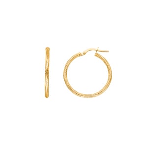 Kreolen 750/18 K Gelbgold pikiert 2mm Ø 15mm