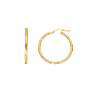 Kreolen 750/18 K Gelbgold pikiert 2mm Ø 20mm