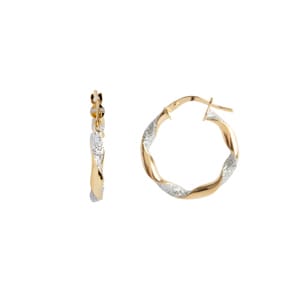 Kreolen 750/18 K Gelbgold und diamantiert Ø 15mm