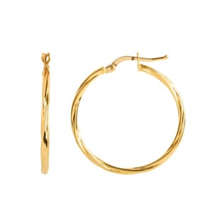 Kreolen 750/18 K Gelbgold verdreht 2mm Ø 30mm