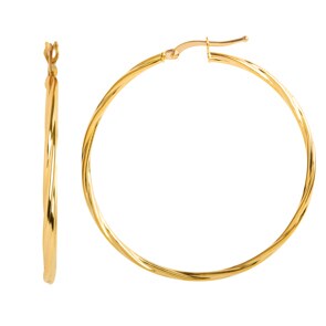 Kreolen 750/18 K Gelbgold verdreht 2mm Ø 40mm