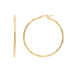 Kreolen 750/18 K Gelbgold verdreht 2mm Ø 40mm