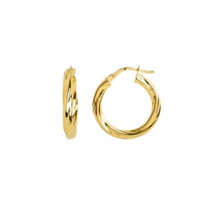 Kreolen 750/18 K Gelbgold verdreht 3mm Ø 15mm