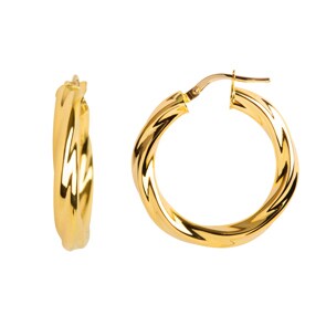 Kreolen 750/18 K Gelbgold verdreht 4mm Ø 25mm