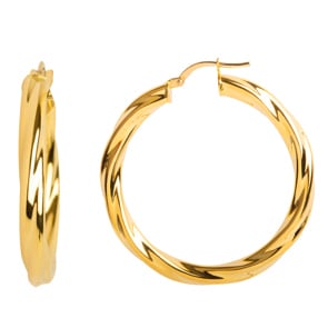 Kreolen 750/18 K Gelbgold verdreht 4mm Ø 40mm