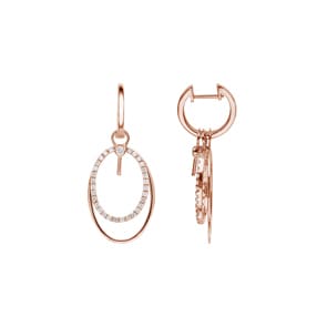 Kreolen 750/18 K Roségold mit Diamanten 0.35 ct H/si