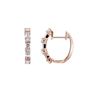 Kreolen 750/18 K Roségold mit Diamanten 0.73 ct H/si