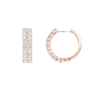 Kreolen 750/18 K Roségold mit Diamanten 1.00 ct H/si