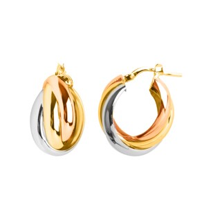 Créoles or tricolore 750/18 ct 19 x 24mm