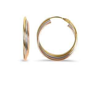 Créoles or tricolore 750/18 ct Ø 21mm