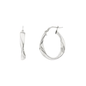 Créoles or gris 750/18 ct fantaisie 20 x 23mm