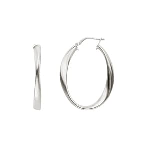Kreolen 750/18 K Weissgold Fantasie 26 x 33mm