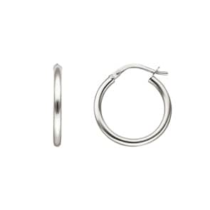 Créoles or gris 750/18 ct lisses 2mm Ø 15mm