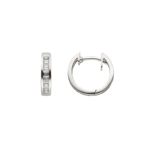 Kreolen 750/18 K Weissgold mit Diamanten 0.20ct. H/si