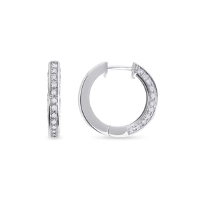 Kreolen 750/18 K Weissgold mit Diamanten 0.55 ct H/si