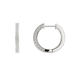 Kreolen 750/18 K Weissgold mit Diamanten 0.55 ct H/si