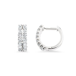 Kreolen 750/18 K Weissgold mit Diamanten 0.75 ct H/si