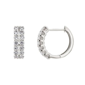 Kreolen 750/18 K Weissgold mit Diamanten 0.75 ct H/si