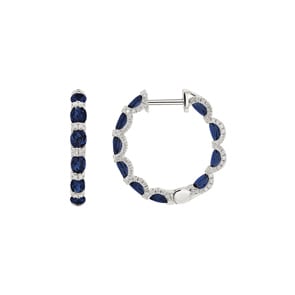 Kreolen 750/18 K Weissgold mit Saphiren & Diamanten 0.67 ct H/si